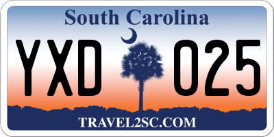 SC license plate YXD025