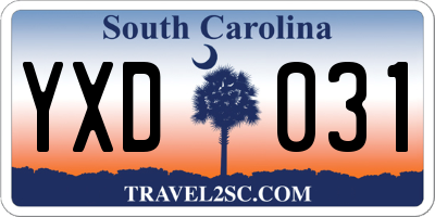 SC license plate YXD031