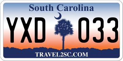 SC license plate YXD033