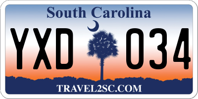 SC license plate YXD034