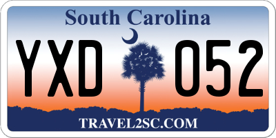 SC license plate YXD052