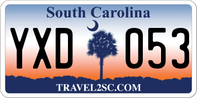 SC license plate YXD053