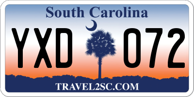 SC license plate YXD072