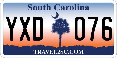 SC license plate YXD076