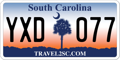 SC license plate YXD077