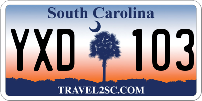 SC license plate YXD103