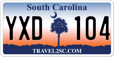 SC license plate YXD104