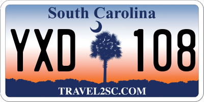 SC license plate YXD108