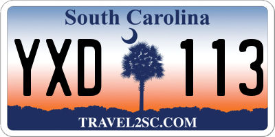 SC license plate YXD113