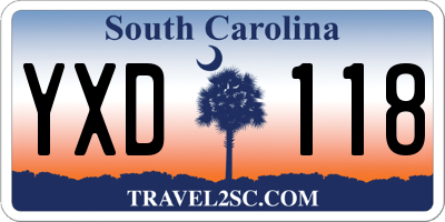 SC license plate YXD118