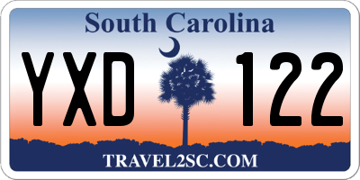SC license plate YXD122