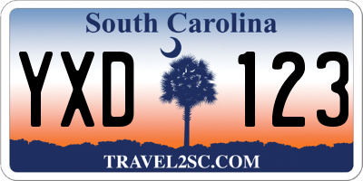 SC license plate YXD123