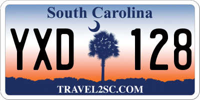 SC license plate YXD128