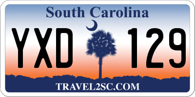 SC license plate YXD129