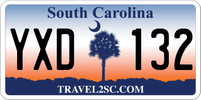SC license plate YXD132