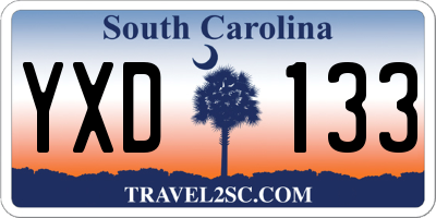 SC license plate YXD133