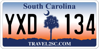 SC license plate YXD134