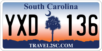 SC license plate YXD136