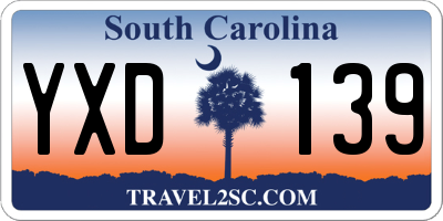 SC license plate YXD139