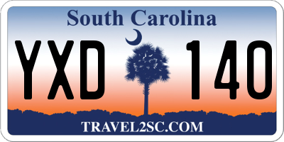 SC license plate YXD140