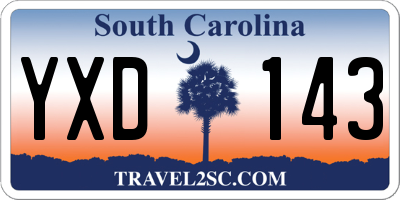 SC license plate YXD143