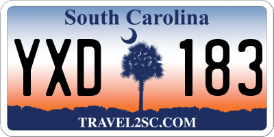 SC license plate YXD183