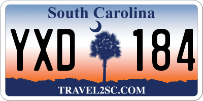 SC license plate YXD184