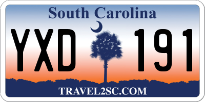 SC license plate YXD191