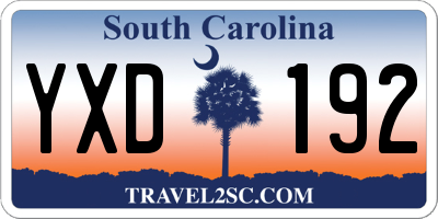 SC license plate YXD192