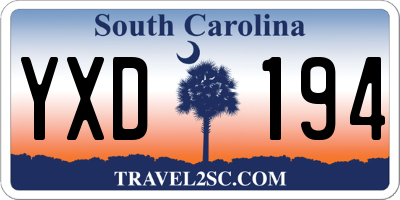 SC license plate YXD194