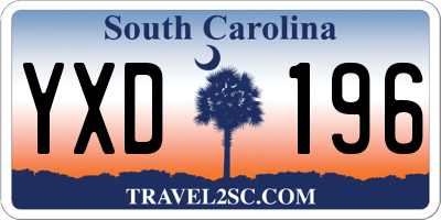 SC license plate YXD196