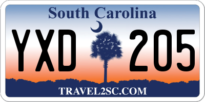 SC license plate YXD205
