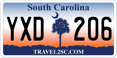 SC license plate YXD206