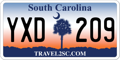 SC license plate YXD209