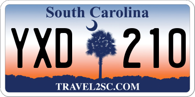 SC license plate YXD210