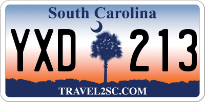SC license plate YXD213