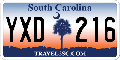 SC license plate YXD216