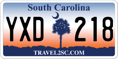 SC license plate YXD218