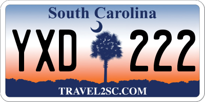 SC license plate YXD222