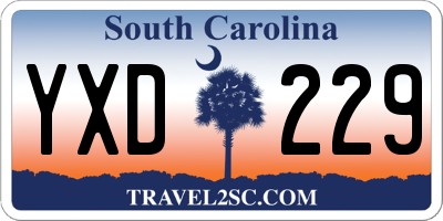 SC license plate YXD229