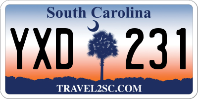 SC license plate YXD231