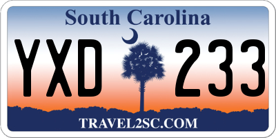 SC license plate YXD233