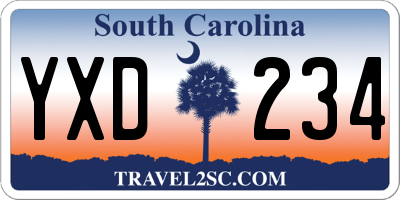 SC license plate YXD234