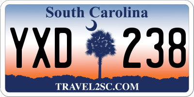 SC license plate YXD238