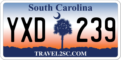 SC license plate YXD239