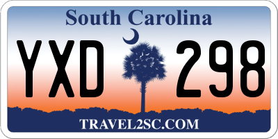 SC license plate YXD298