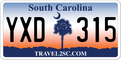 SC license plate YXD315