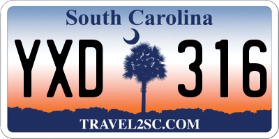 SC license plate YXD316