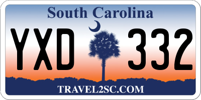 SC license plate YXD332