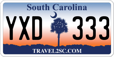SC license plate YXD333